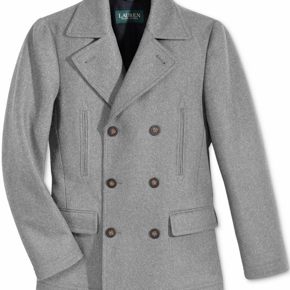 NWT Lauren Ralph Lauren Big Boys Pea Coat Grey - Picture 2 of 7